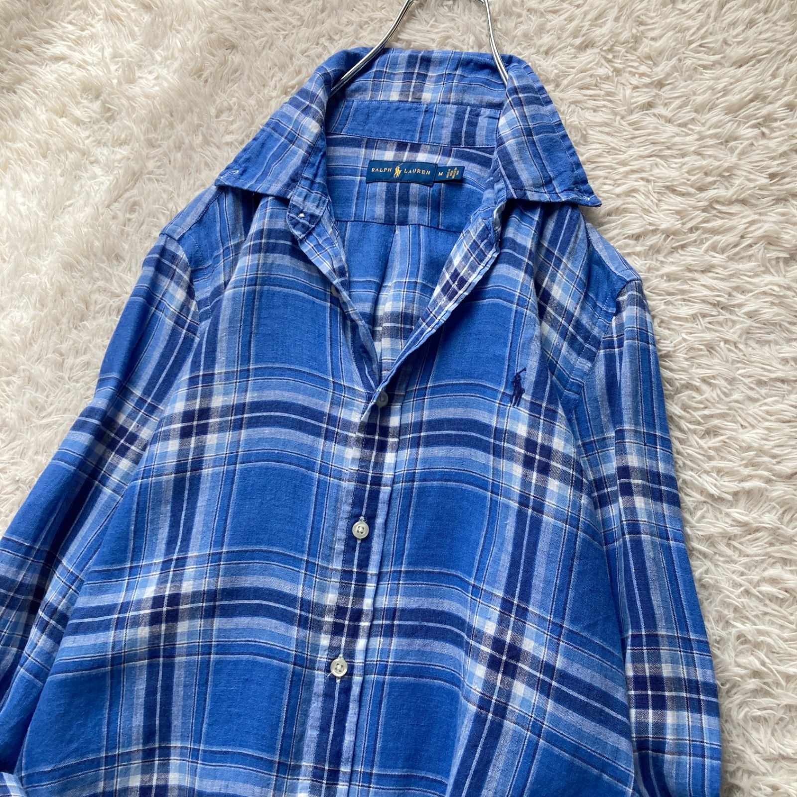 ラルフローレン RALPH LAUREN リネンシャツ チェックシャツ ボタン 
