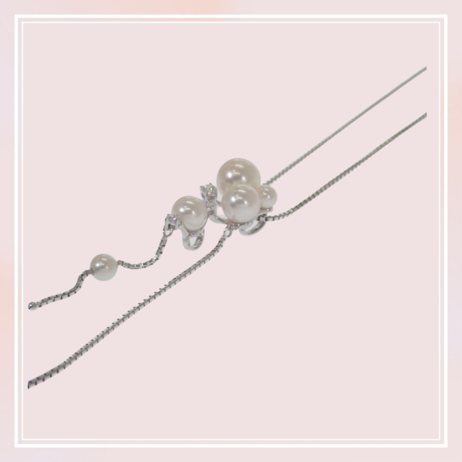 タサキ TASAKI クラスター スウィング ネックレス 18金 K18 ホワイト 