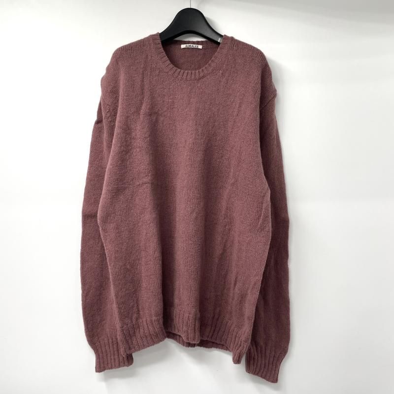 中古】AURALEE 20AW PURE SHETLAND WOOL KNIT サイズ5 えんじ A9AP02SL 