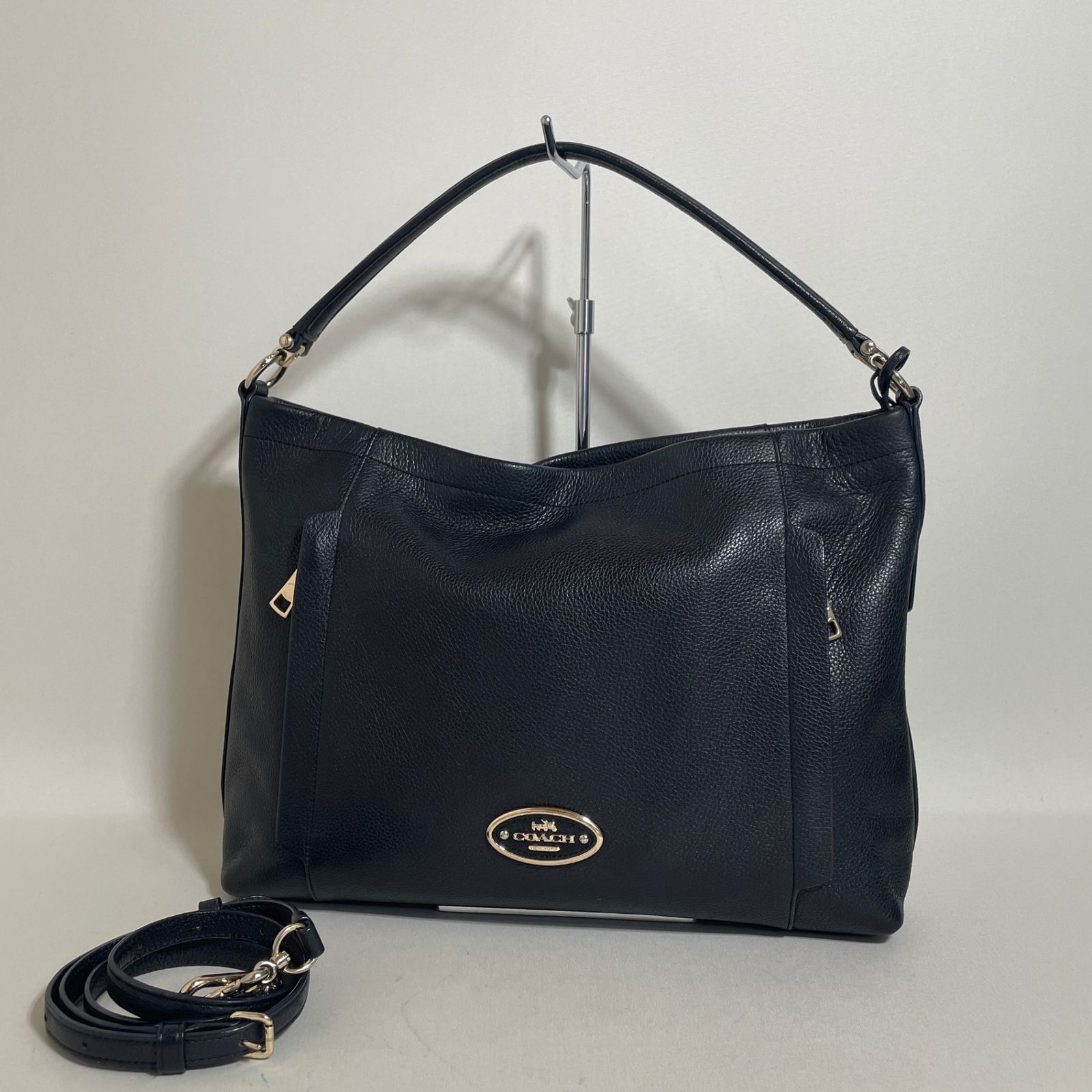 2603-131｜美品｜コーチ 2WAYショルダーバッグ レザー ブラック - メルカリ