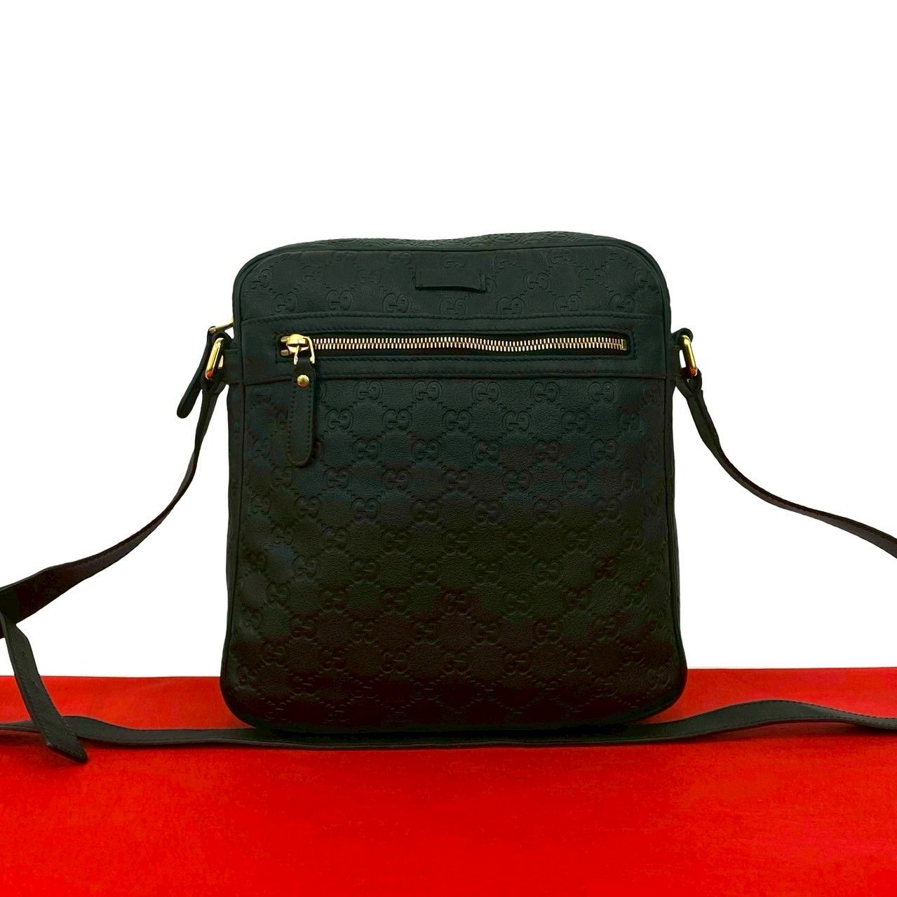 極 美品 希少品 GUCCI グッチ シマ GG 総柄 ロゴ 金具 レザー 本革 