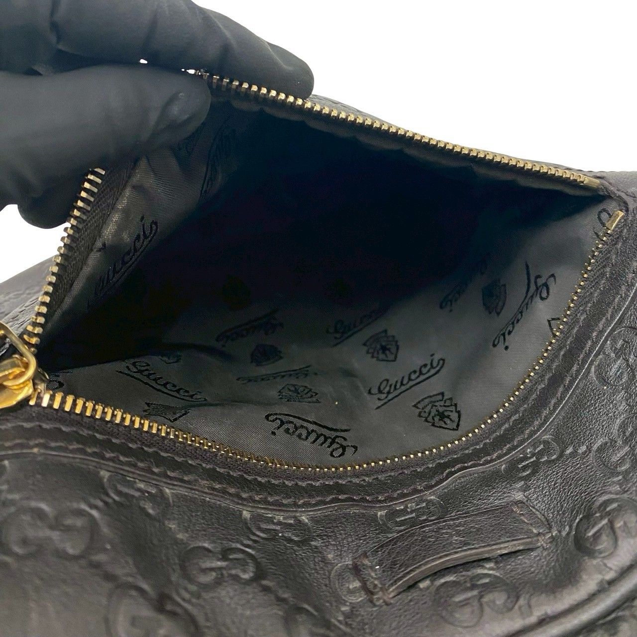 極美品/希少デザイン✨GUCCI グッチ シマ GG柄 ショルダーバッグ レザー 極 美品 希少品 GUCCI グッチ シマ GG 総柄 ロゴ 金具 レザー 本革