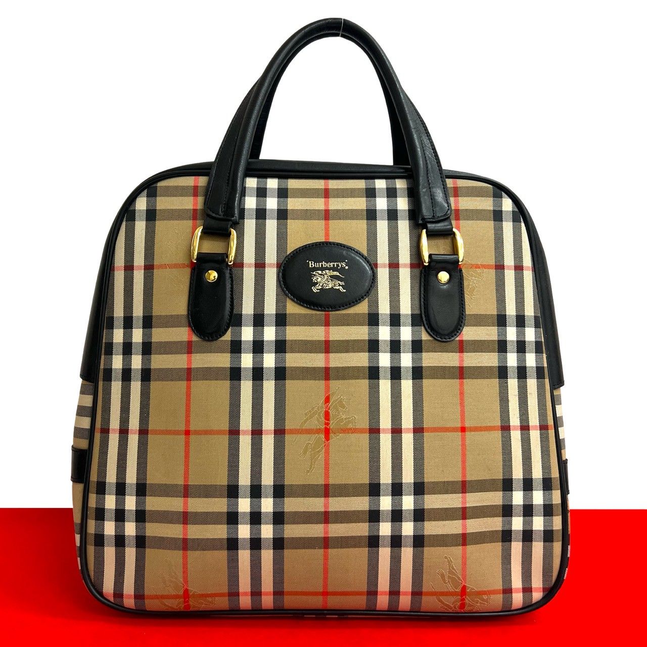 【極美品】バーバリー ハンドバッグ ノバチェック シャドーホース ボストン BURBERRY（バーバリー） ノバチェック シャドーホース ボストンバッグ