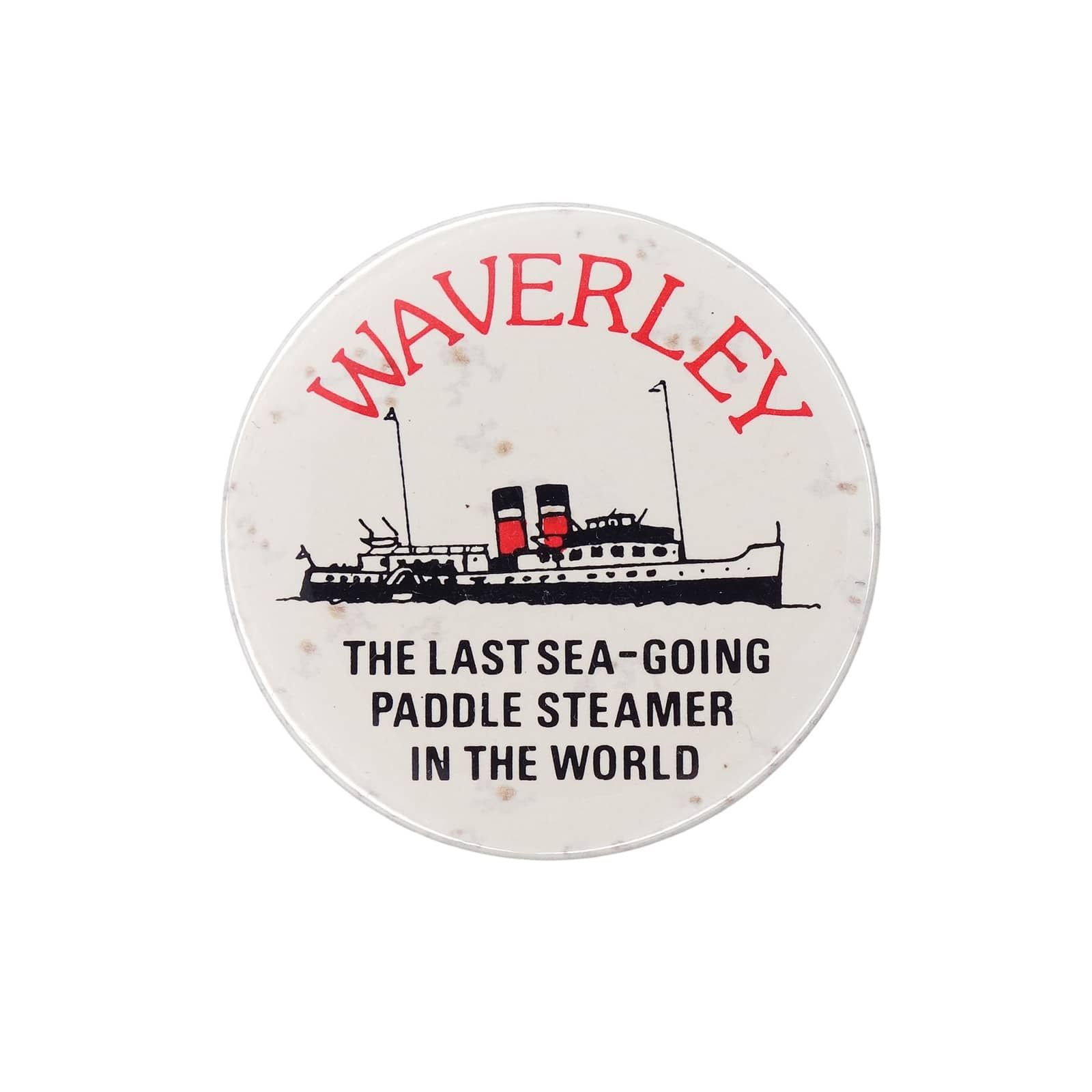 イギリス 外輪船 WAVERLEY ビンテージ 缶バッジ レトロ 缶バッチ 輸入 