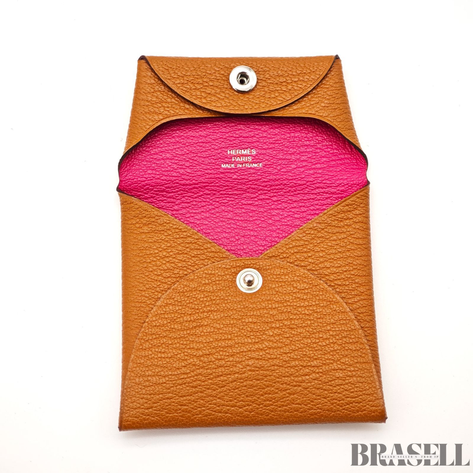 HERMES エルメス コインケース バスティア バッグ キャメル レディース