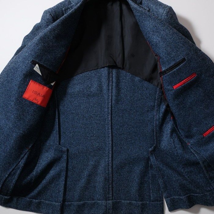 イザイア ISAIA テーラードジャケット/CORTINA/ウール×シルク ネイビー 
