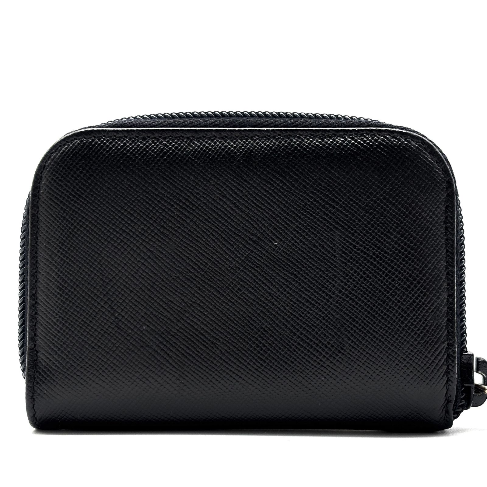 PRADA 三角ロゴ レザー ラウンドファスナー ケース 財布 コンパクト PRADA 三角ロゴ レザー ラウンドファスナー ケース 財布 コンパクト