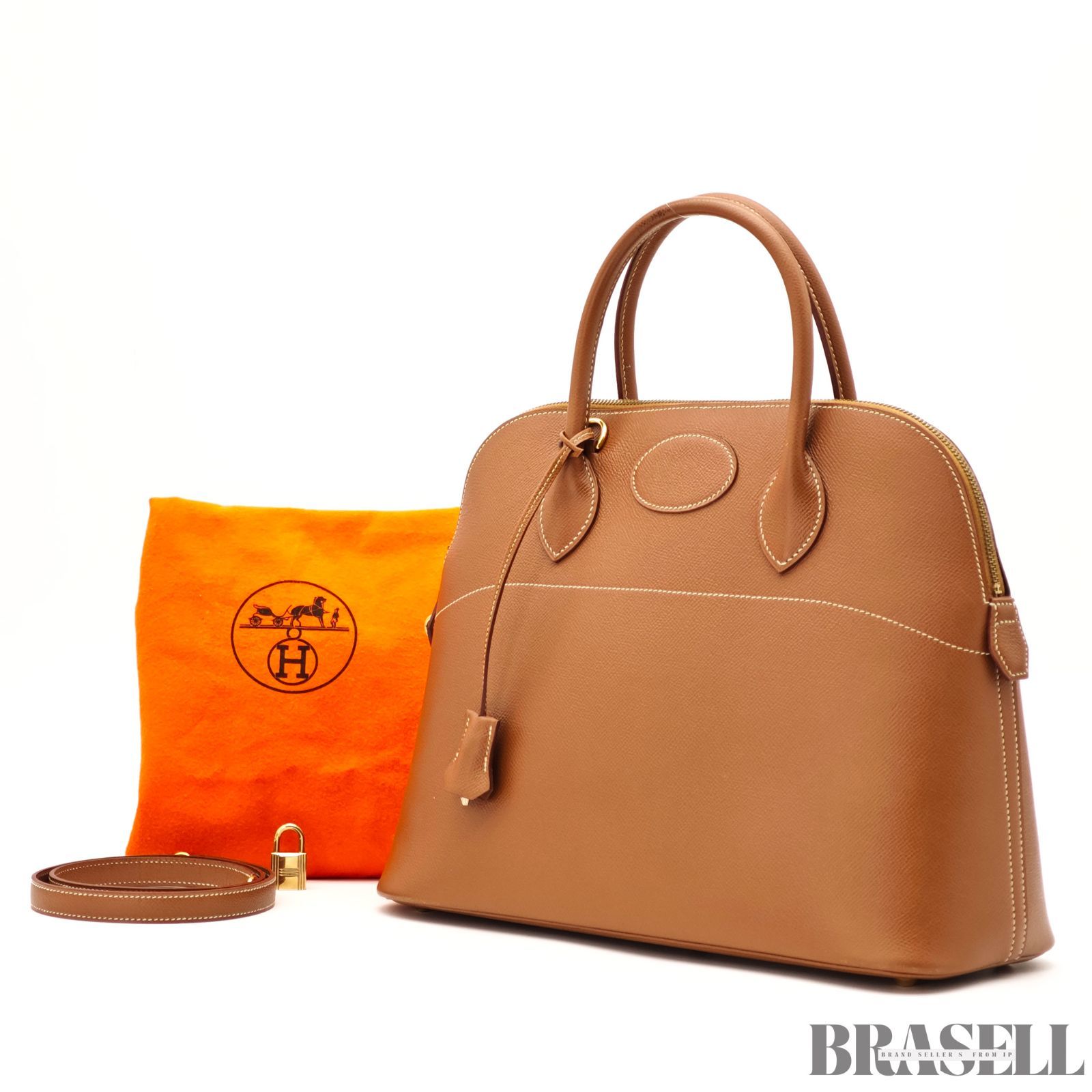 HERMES エルメス ボリード35 バッグ ハンドバッグ エプソン ゴールド 