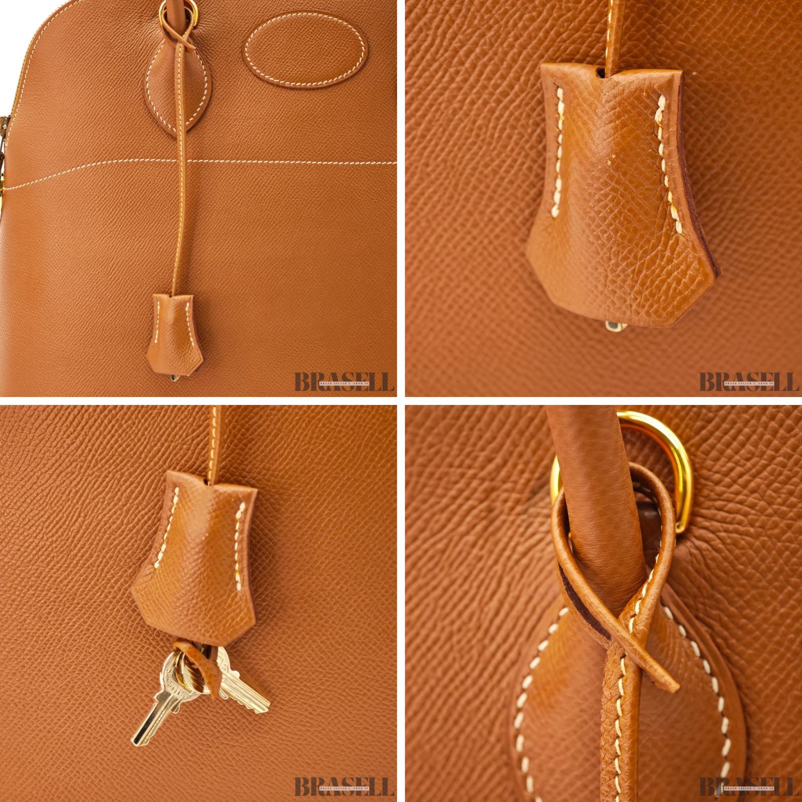 HERMES エルメス ボリード35 バッグ ハンドバッグ エプソン ゴールド 