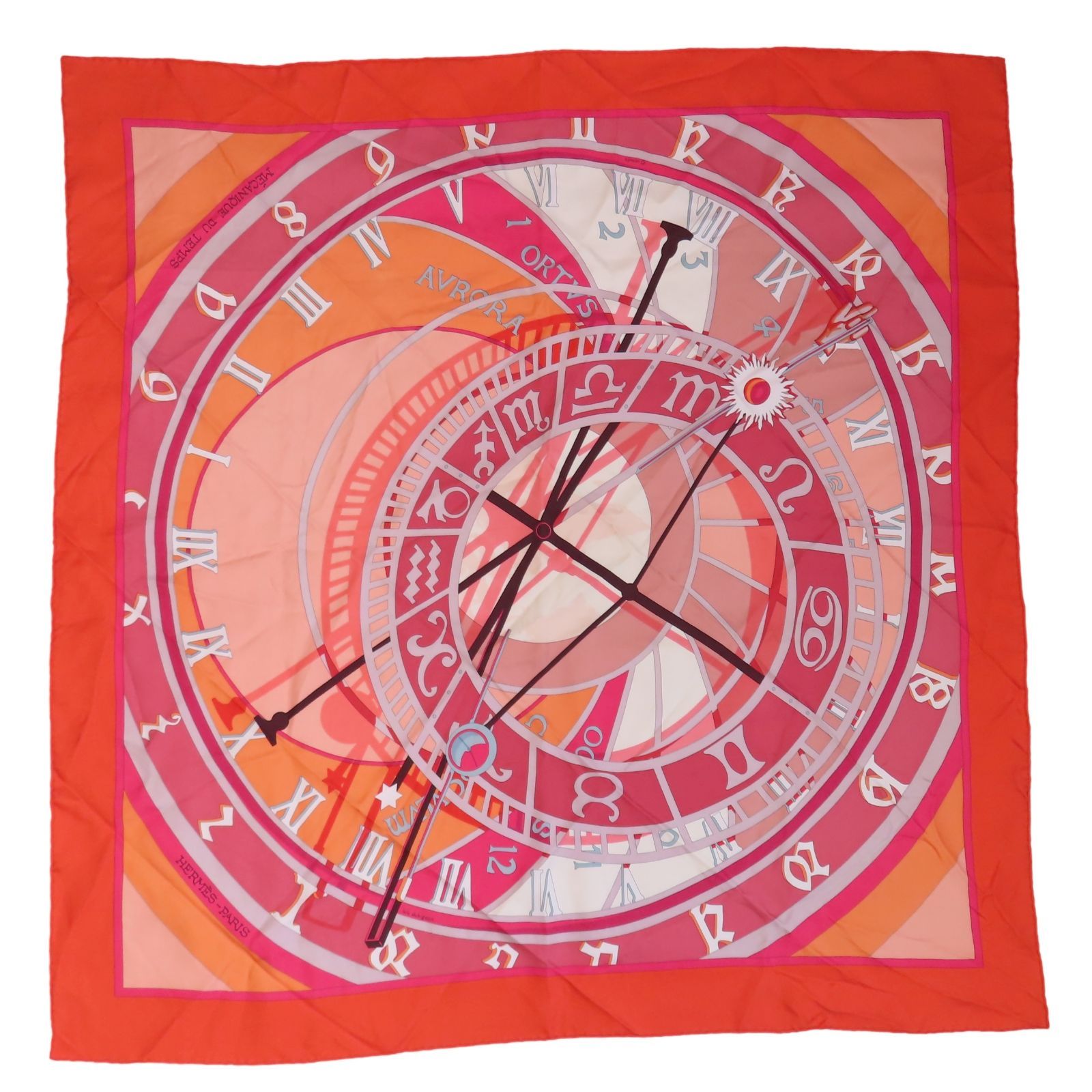 HERMES エルメス カレ90 スカーフ 『時の仕掛け』 MECANIQUE DU TEMPS 