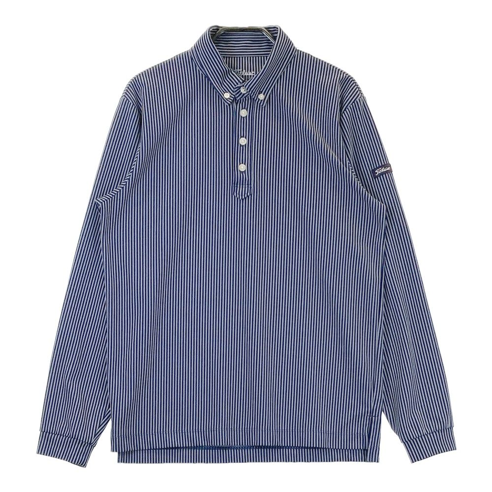 Size: M TITLEIST Titleist Long Sleeve Polo Shirt Button Down Striped Pattern Navy [240101655550] Golf Wear Mens Storst
