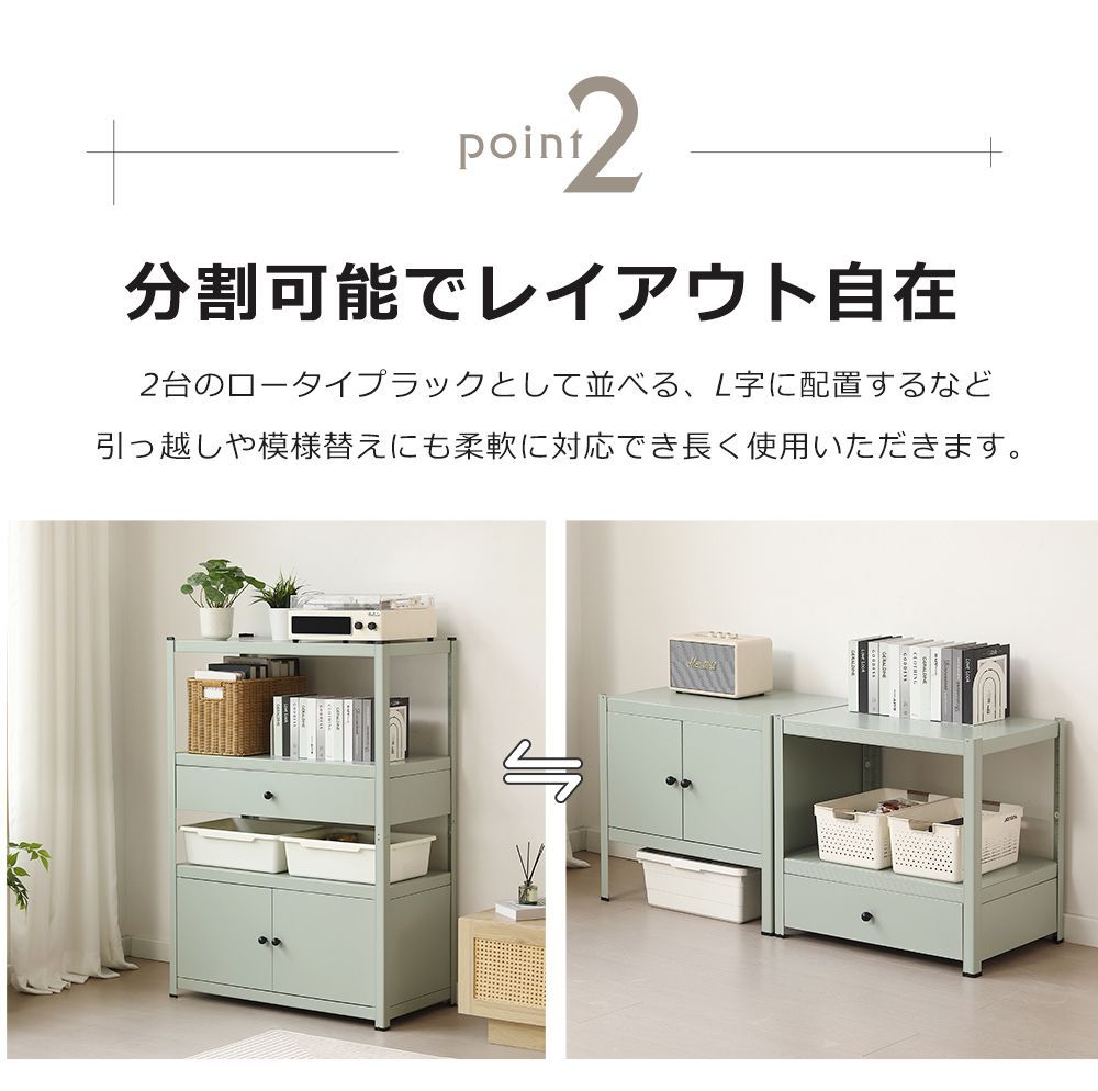 タイプB】スチールラック キッチンラック 分割可能 幅60cm ボトル不要