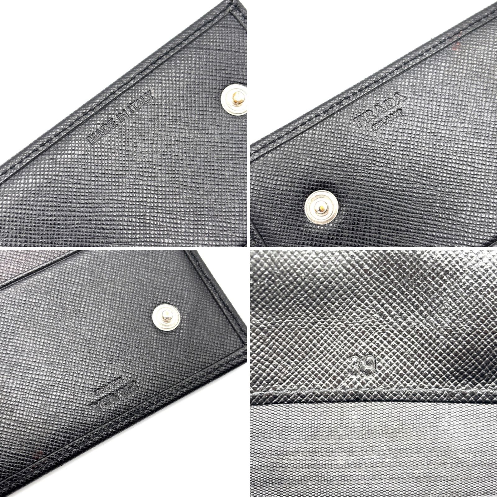 未使用保管品 PRADA プラダ サフィアーノ 三角ロゴ 二つ折り長財布 