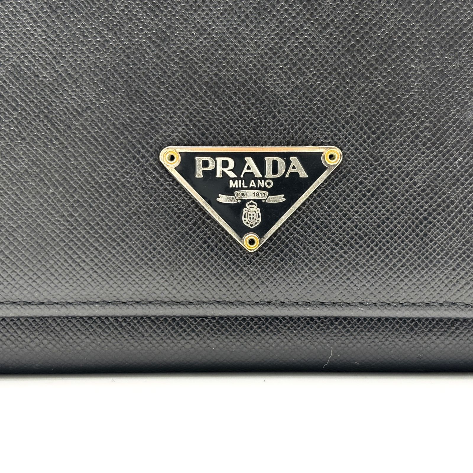 未使用保管品 PRADA プラダ サフィアーノ 三角ロゴ 二つ折り長財布 