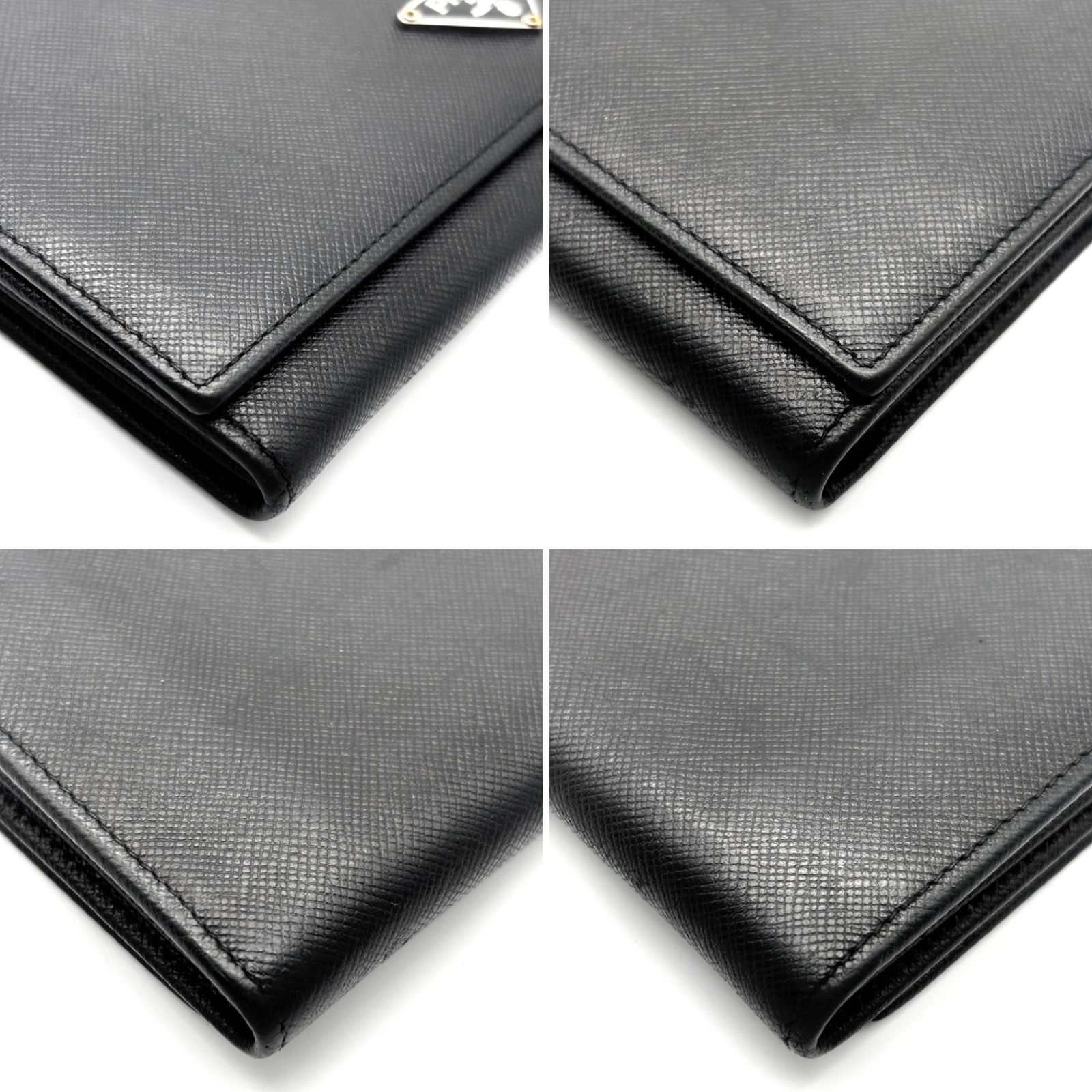 未使用保管品 PRADA プラダ サフィアーノ 三角ロゴ 二つ折り長財布 