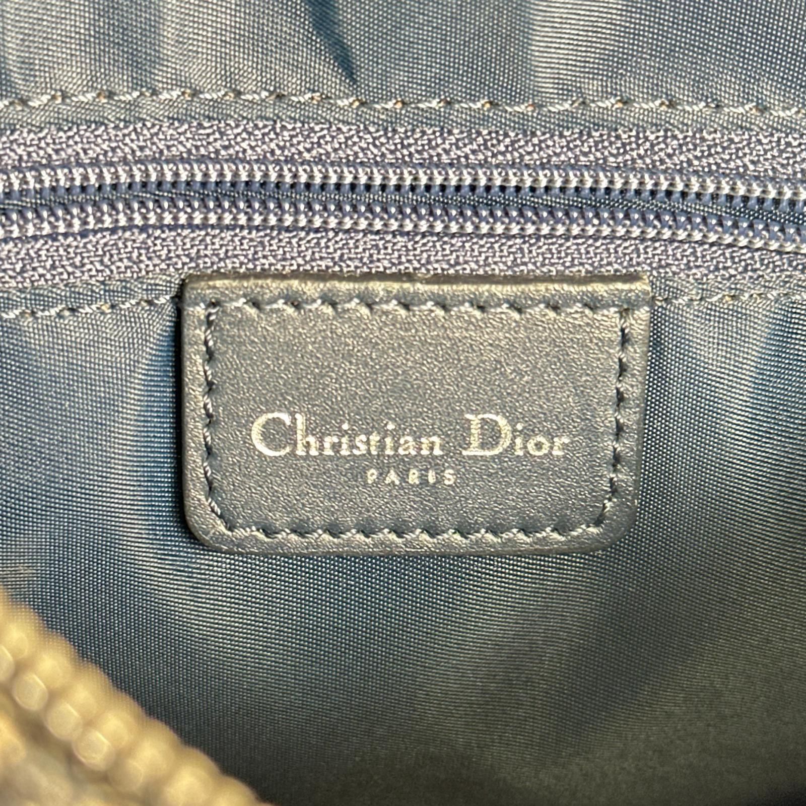 Dior ディオール ミニボストンバッグ トロッター柄 D金具 キャンバス 