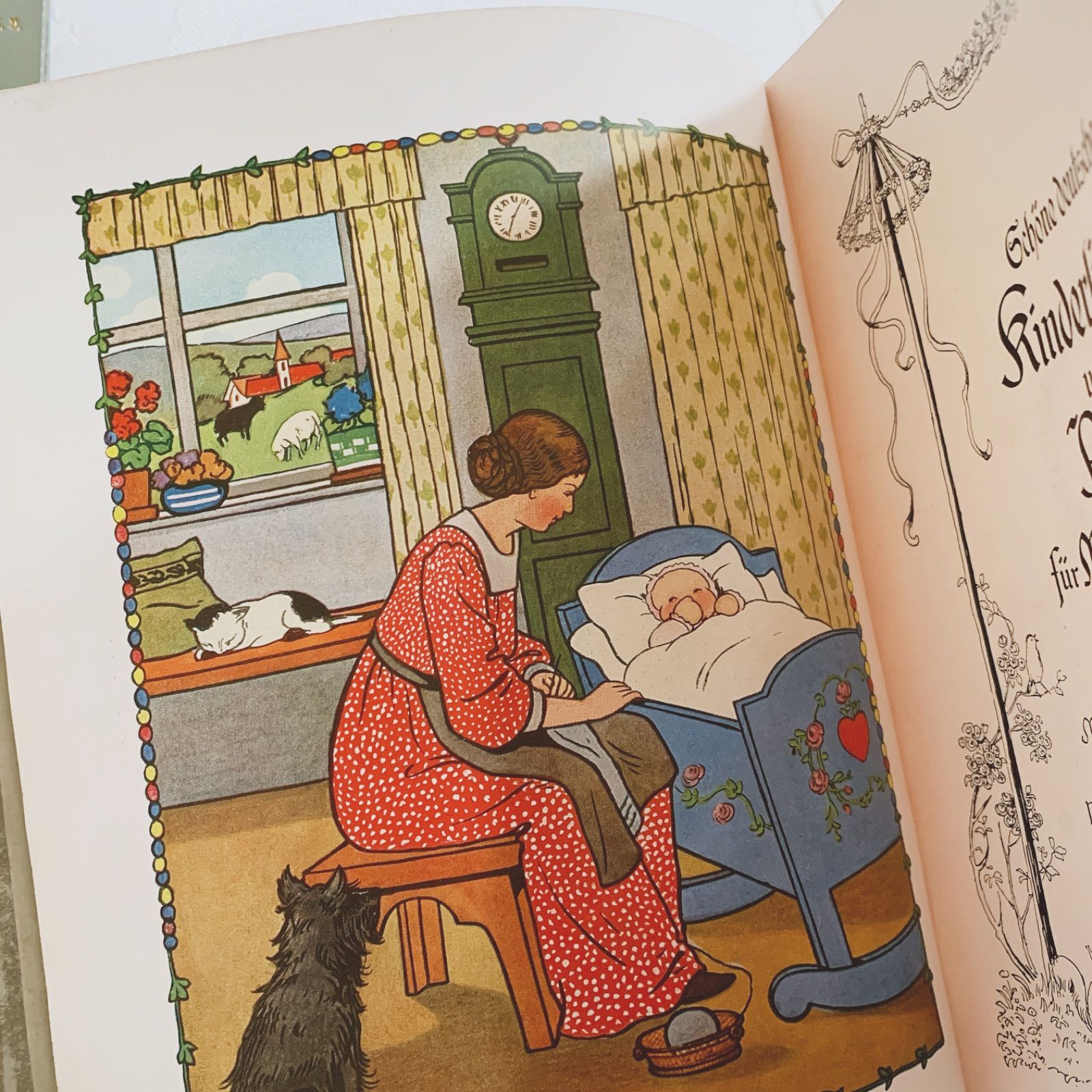 稀少1892年アンティーク愛らしい挿絵の絵本モードハンフリー洋書　童話　古書 1908年 英国アンティーク児童書-美しいカラー&モノクロ挿絵を眺める