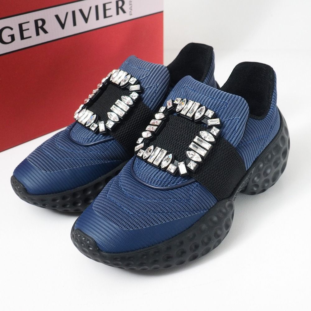 □美品□Roger Vivier ロジェヴィヴィエ VIV RUN LIGHT STRASS BUCKLE 
