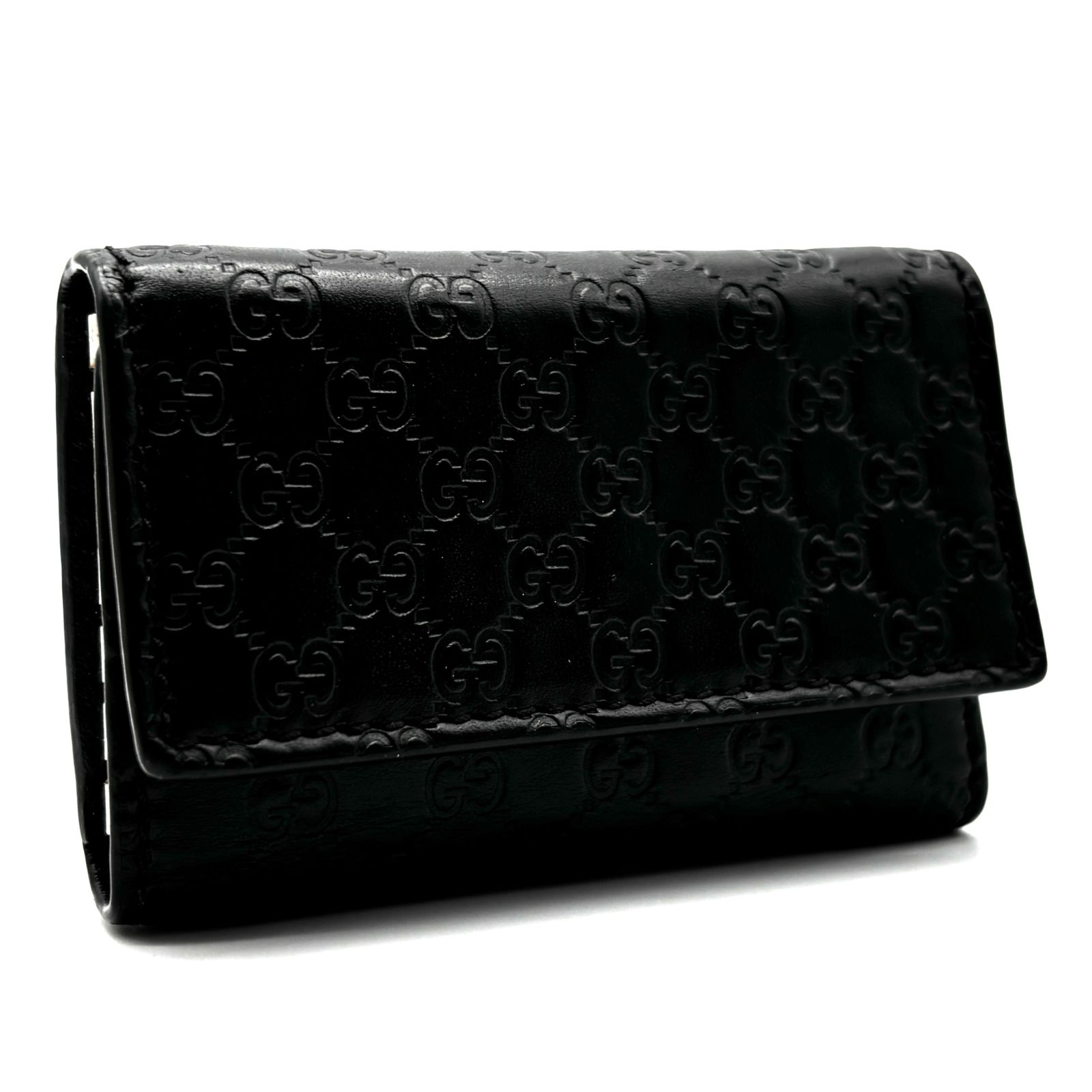 グッチ 6連 キーケース ブラック シマライン 150402 美品 レザー 中古 