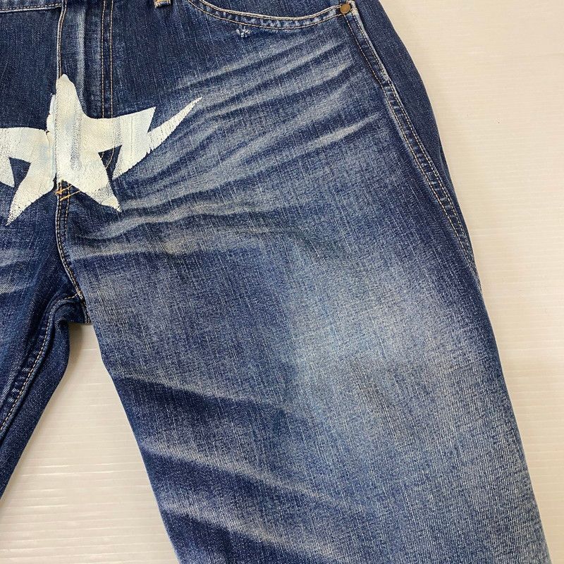 中古品】A BATHING APE アベイシングエイプ FRONT STAR DENIM PANTS 