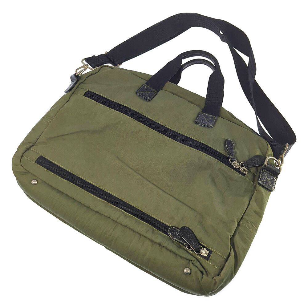 Kitamura 2-way nylon shoulder briefcase business bag olive