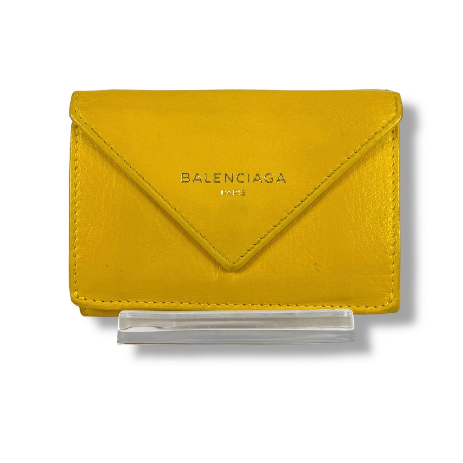 BALENCIAGA ペーパーウォレット　イエロー 三つ折り財布　ミニ財布 バレンシアガ BALENCIAGA ペーパーミニウォレット 三つ折り財布