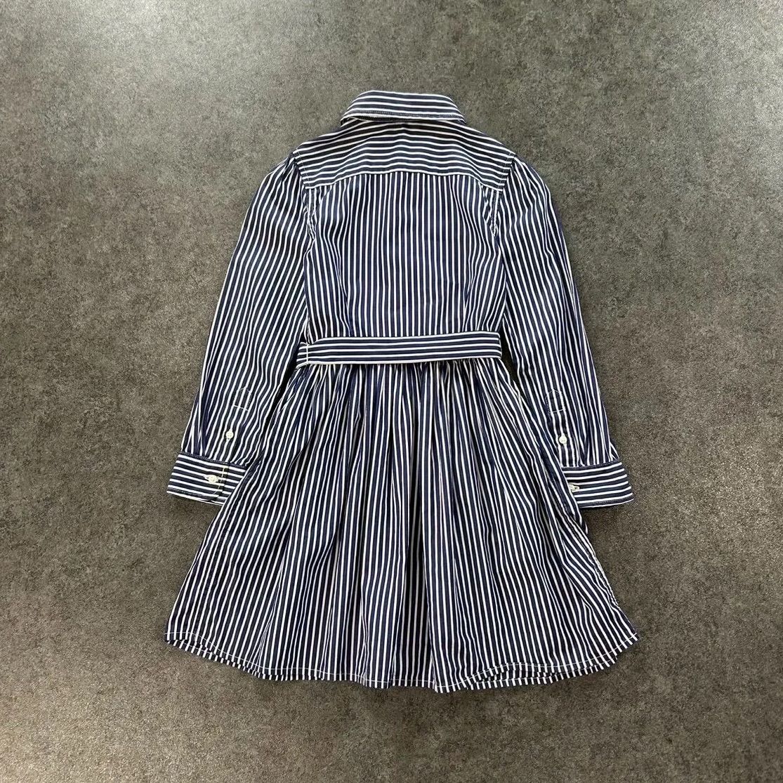 し*ん様 ラルフローレン♡ストライプフーディ　ワンポイント刺繍 POLO RALPH LAUREN ポロラルフローレン 長袖 シャツワンピース
