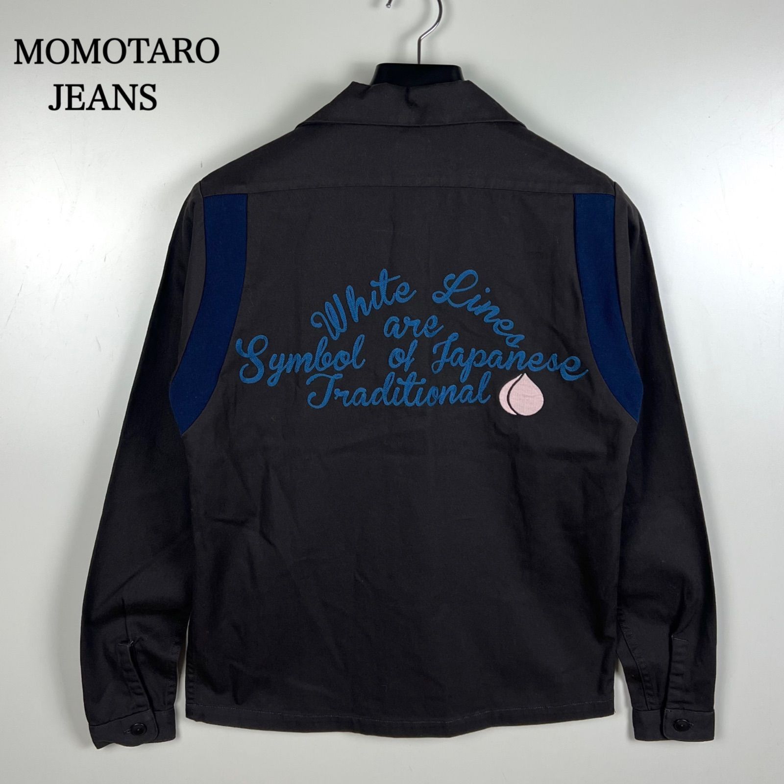 MOMOTARO JEANS NWT Bowling L/S Shirts 36 05-048 Momotaro Jeans Bowling Shirt with Tag Open Collar Embroidered American Casual Replica