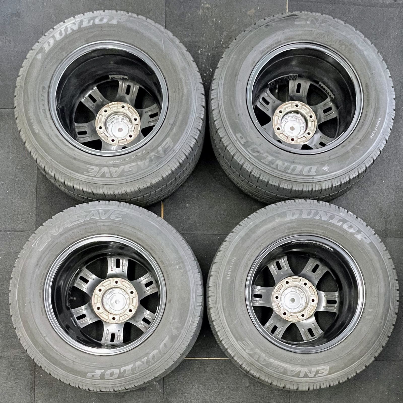 15×6J+43】【195/80R15】中古 サマータイヤ ホイール 4本セット 