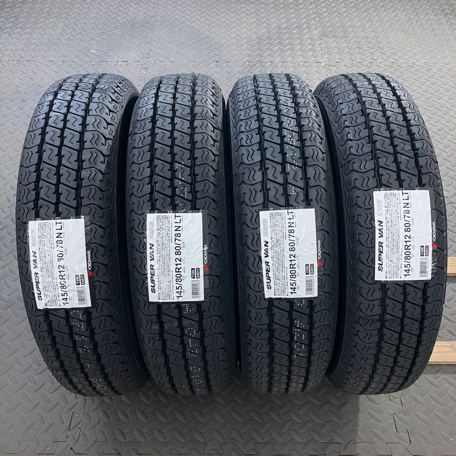 25年製 新品タイヤ 145/80R12 80/78N LT ヨコハマ スーパーバン356(夏 
