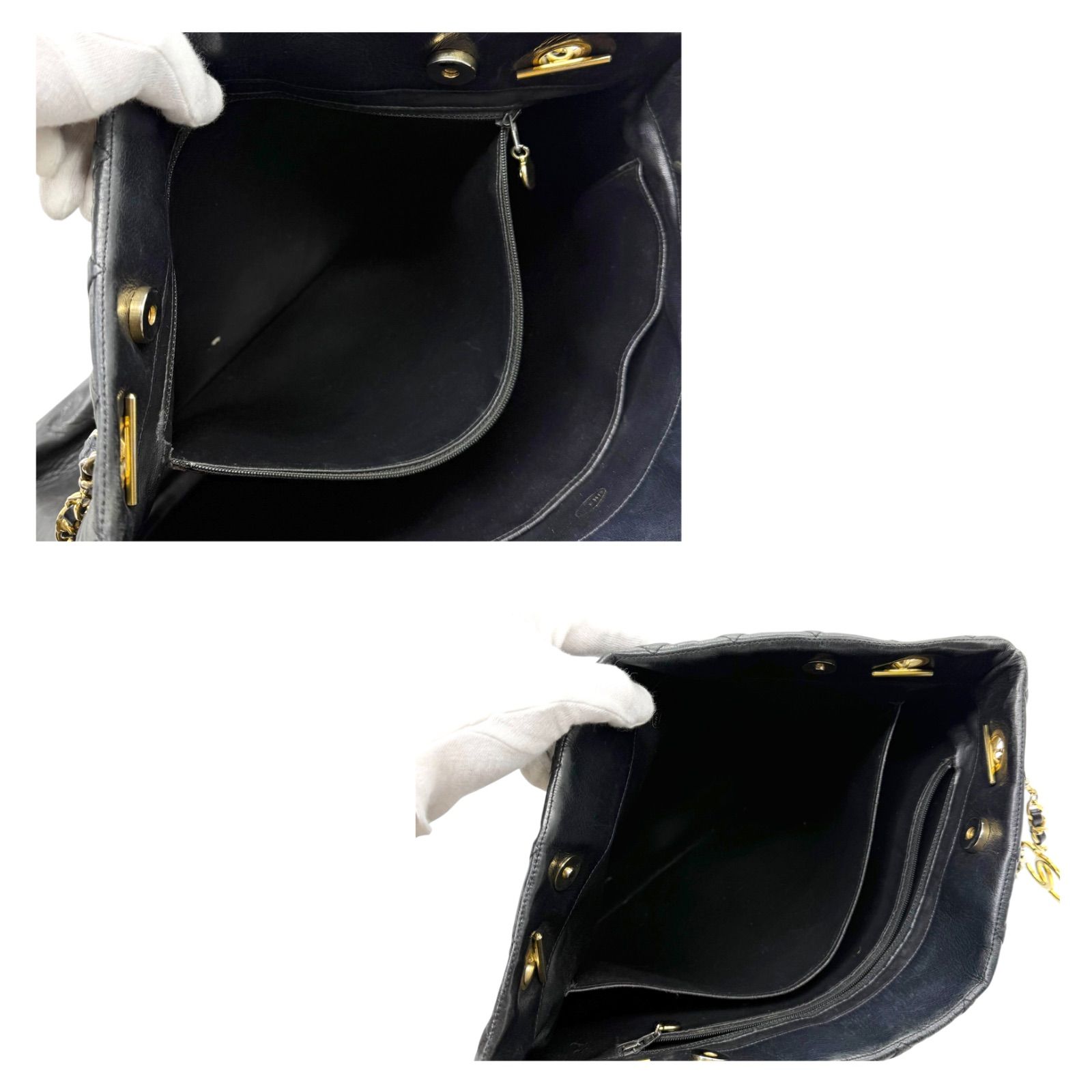 シャネル CHANEL チェーン トートバッグ マトラッセ ラムスキン