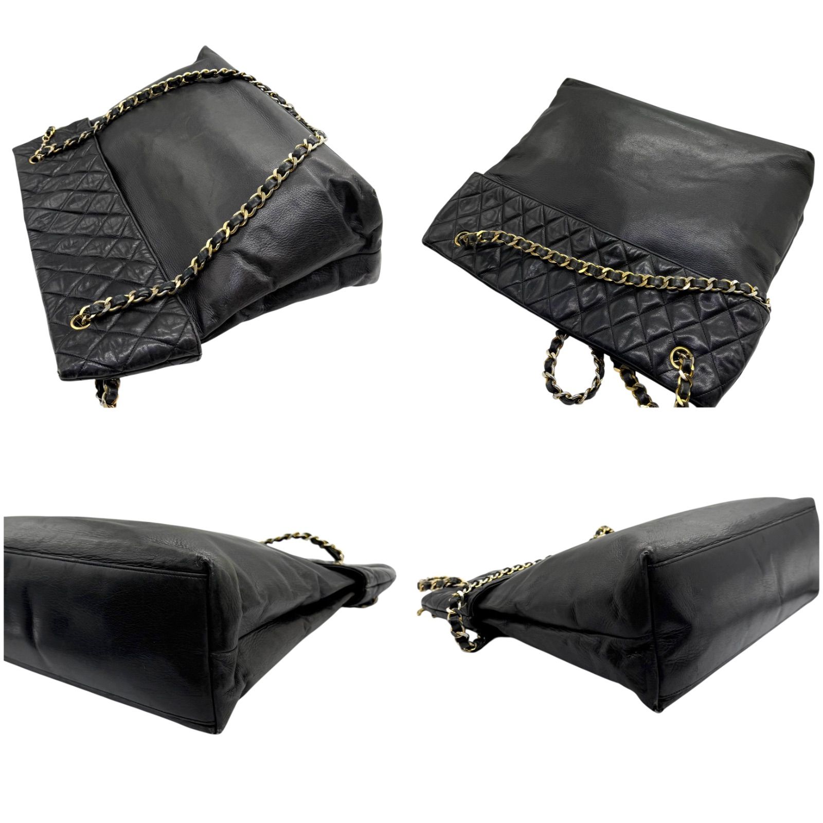 シャネル CHANEL チェーン トートバッグ マトラッセ ラムスキン