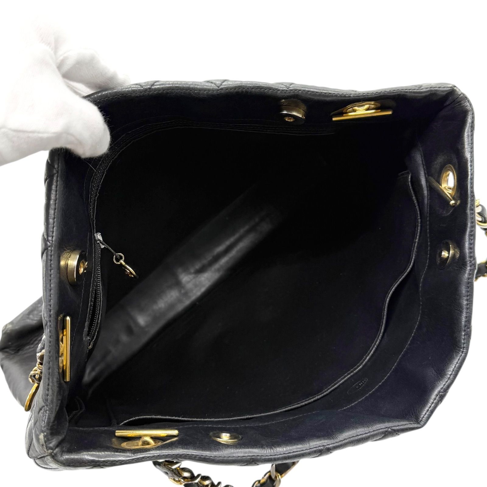 シャネル CHANEL チェーン トートバッグ マトラッセ ラムスキン
