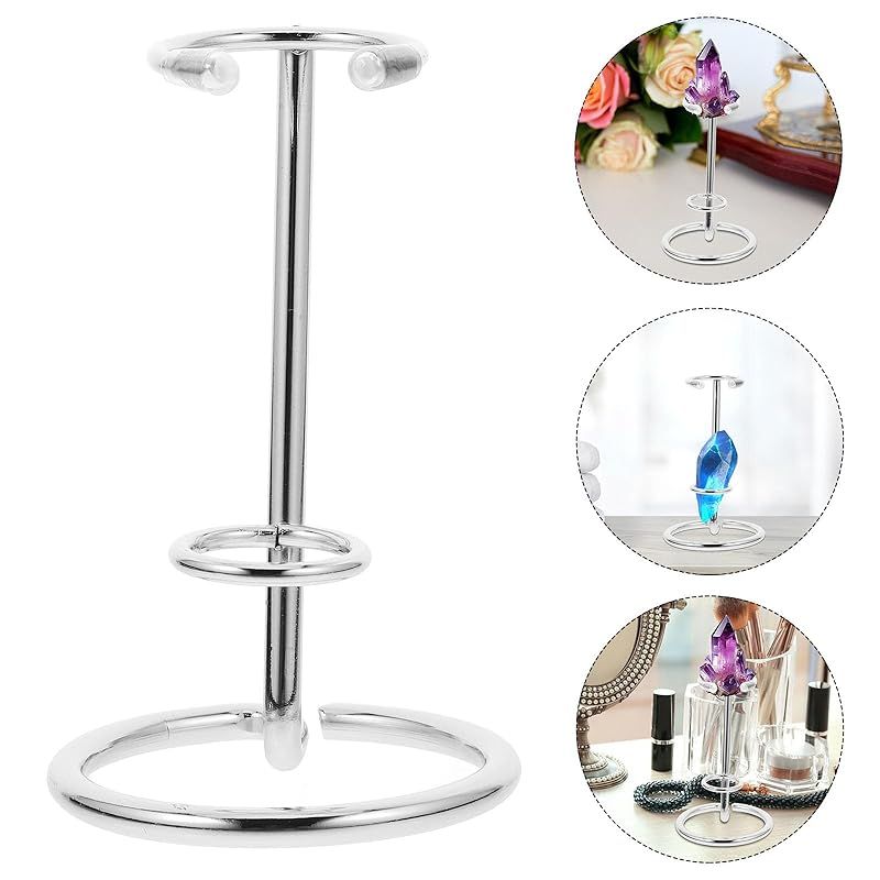 新品】 EXCEART 水晶球用六角柱スタンド ディスプレイ用天然石飾り台