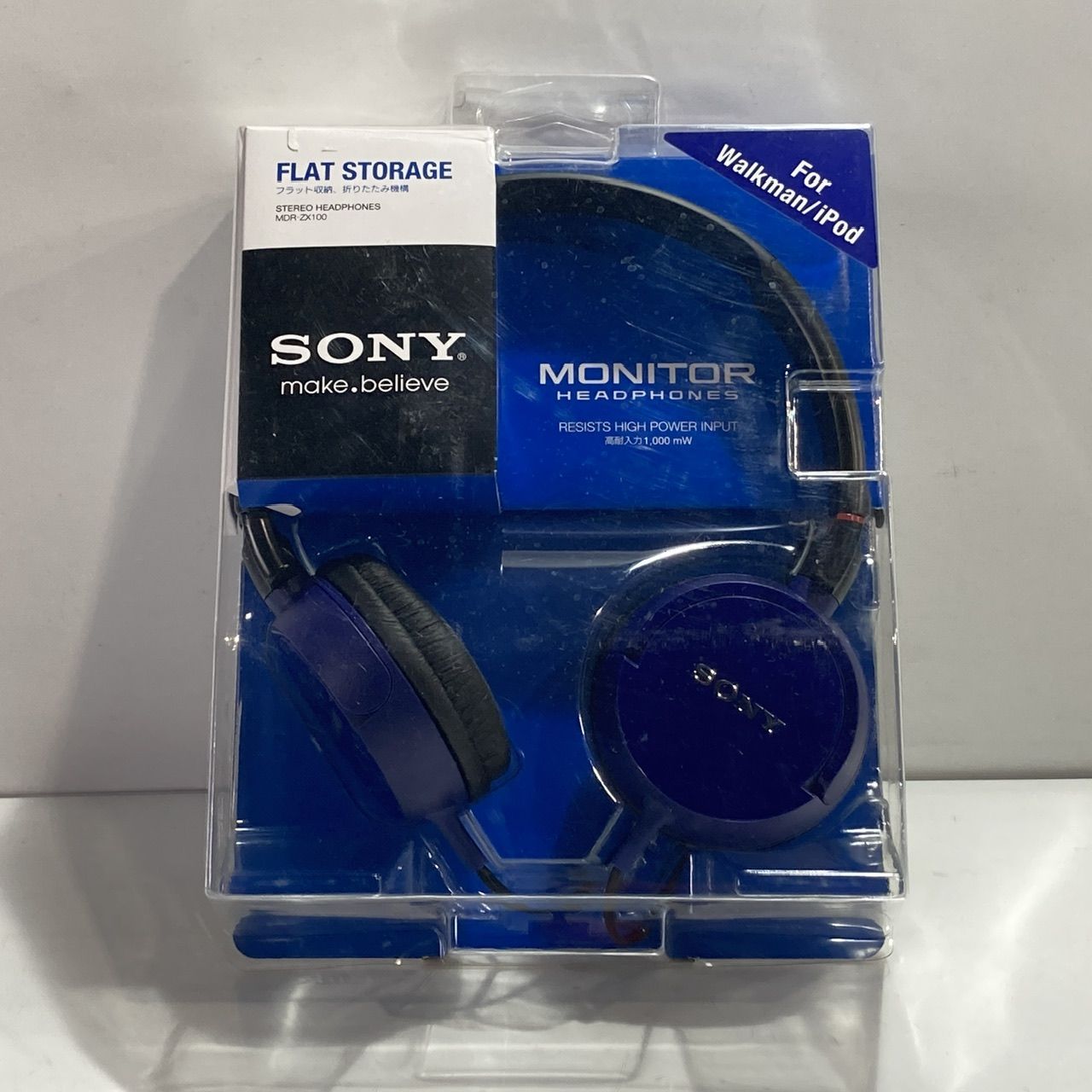 SONY ソニー ヘッドホン MDR-ZX100 Walkman、iPod対応 ブルー ジャンク
