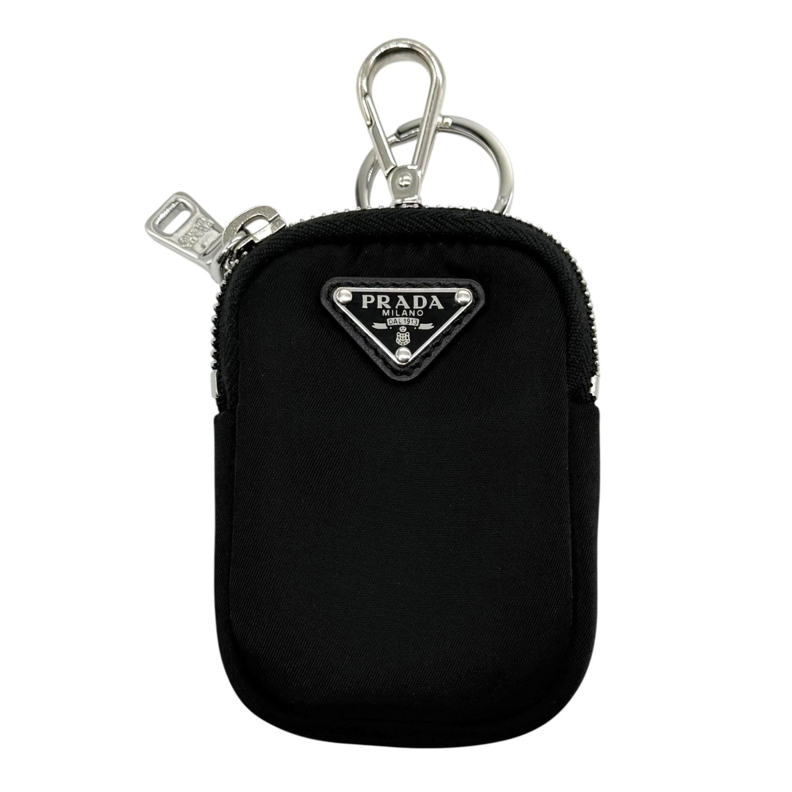 新品同様 PRADA プラダ 三角ロゴ ミニ ポーチ ブラック 1TT119 
