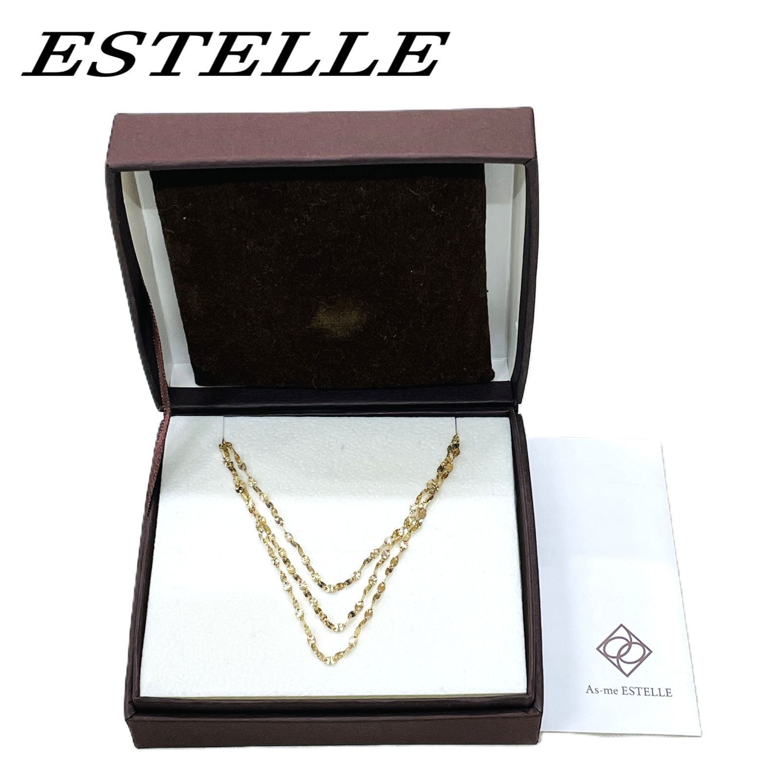 ESTELLE エステール 10K イエローゴールド ロングデザインネックレス 