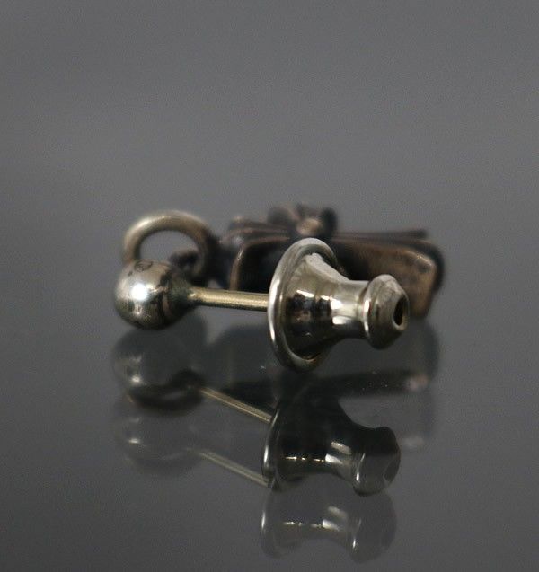 クロムハーツ　ピアス×2個 CHROME HEARTS 銀座店 クロムハーツ 新品 スタックCHクロス ドロップ