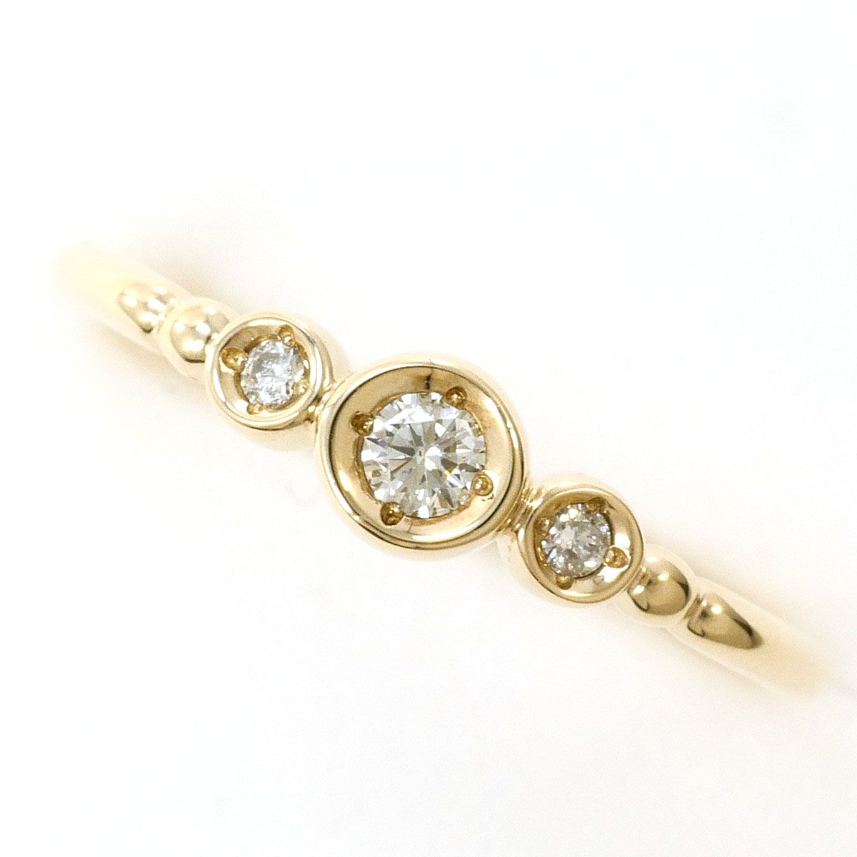 リング・指輪 K10YG 4号 ダイヤ 0.05 ct 総重量約1.2g K10YG リング・指輪