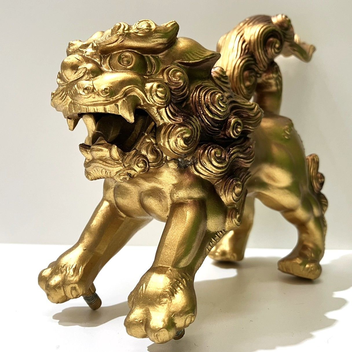 長】獅子 置物 鋳物 金属製 オブジェ シーサー 狛犬 唐獅子 長】獅子 置物 鋳物 金属製 オブジェ シーサー 狛犬 唐獅子