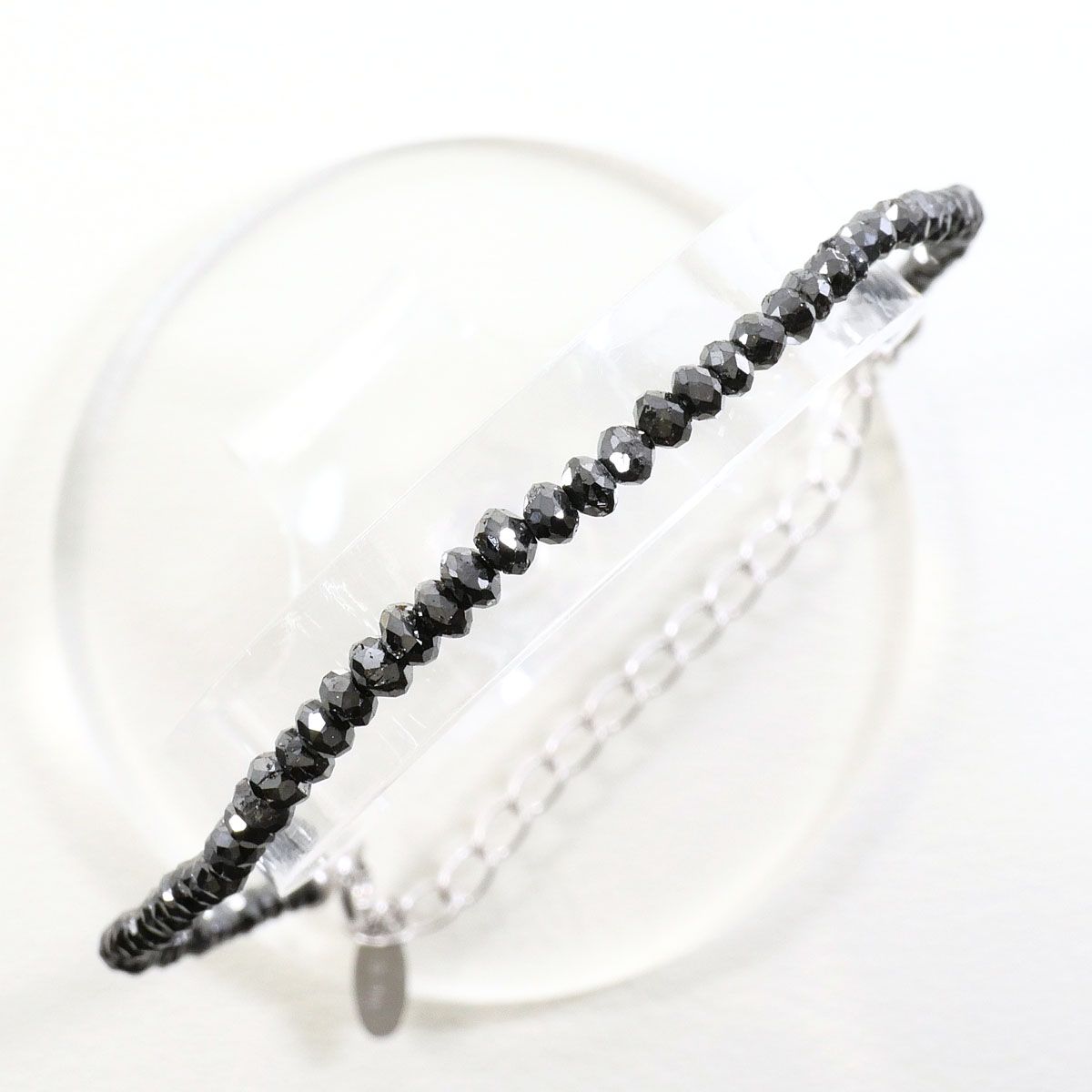 K18WG ブレスレット ブラックダイヤ 10.00ct 総重量約3.2g 約22cm 