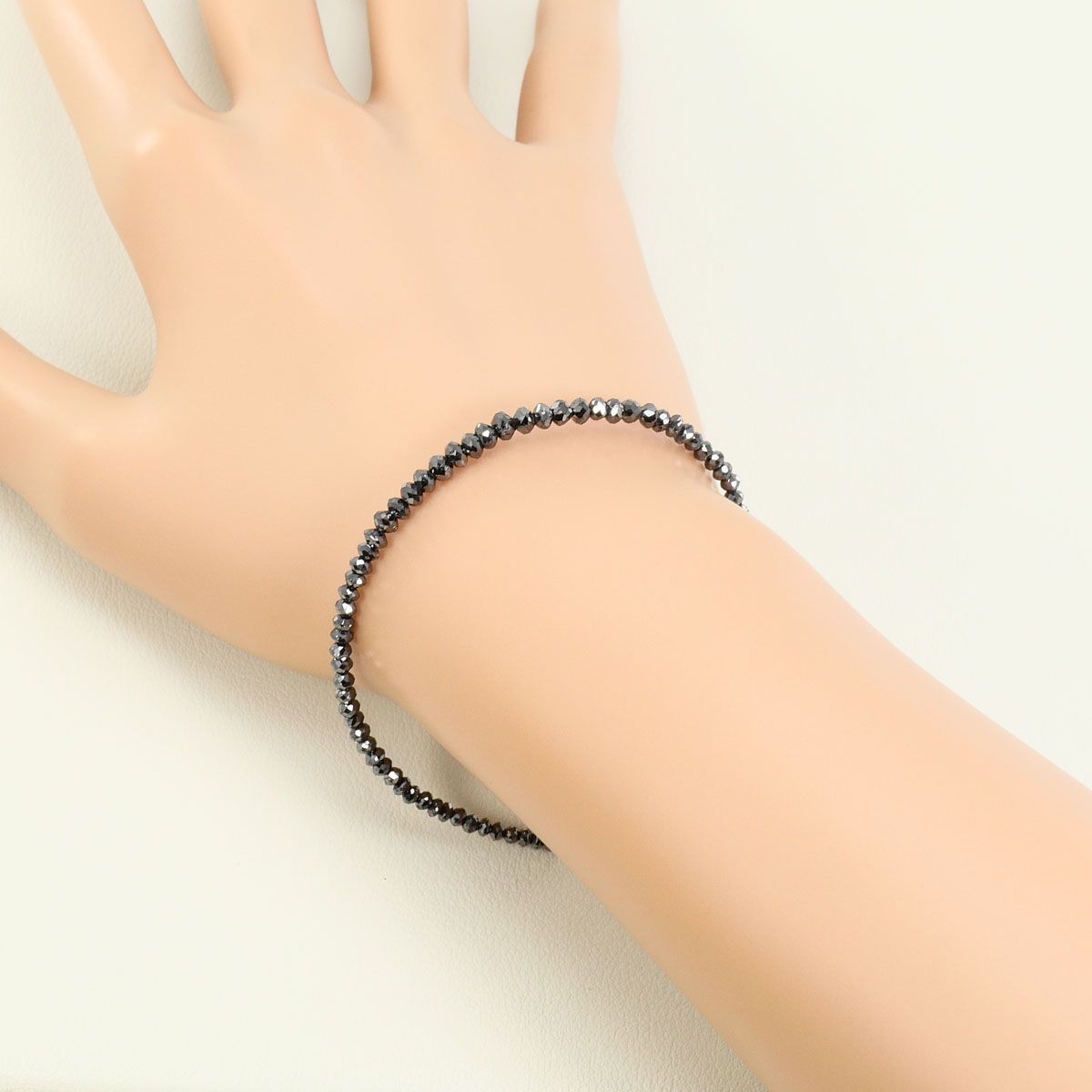K18WG ブレスレット ブラックダイヤ 10.00ct 総重量約3.2g 約22cm 
