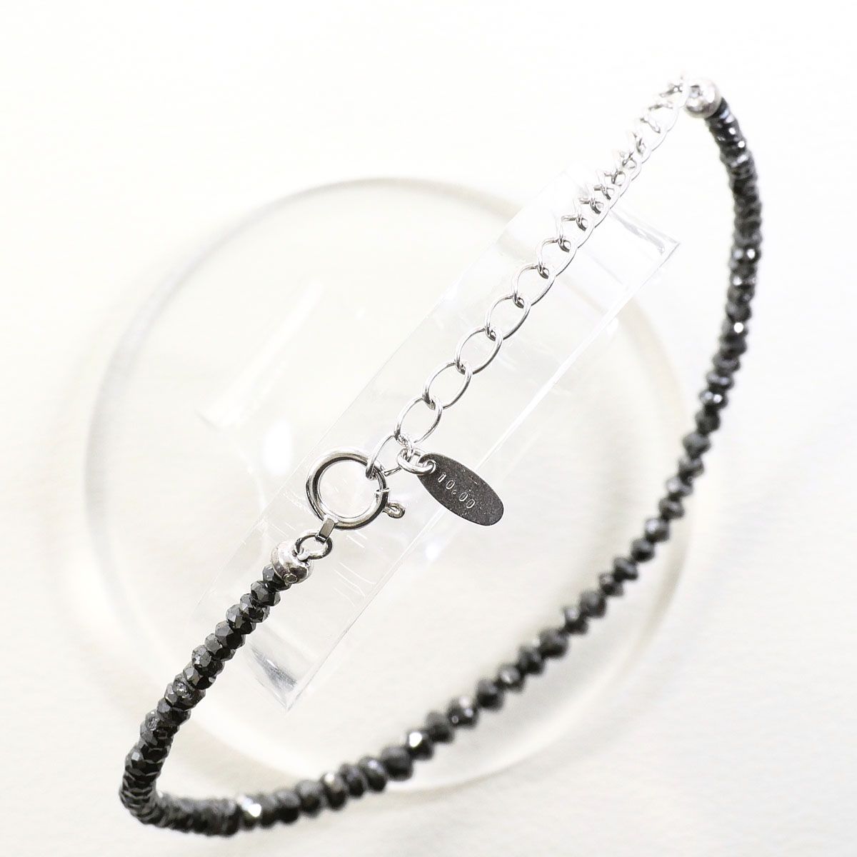 K18WG ブレスレット ブラックダイヤ 10.00ct 総重量約3.2g 約22cm 