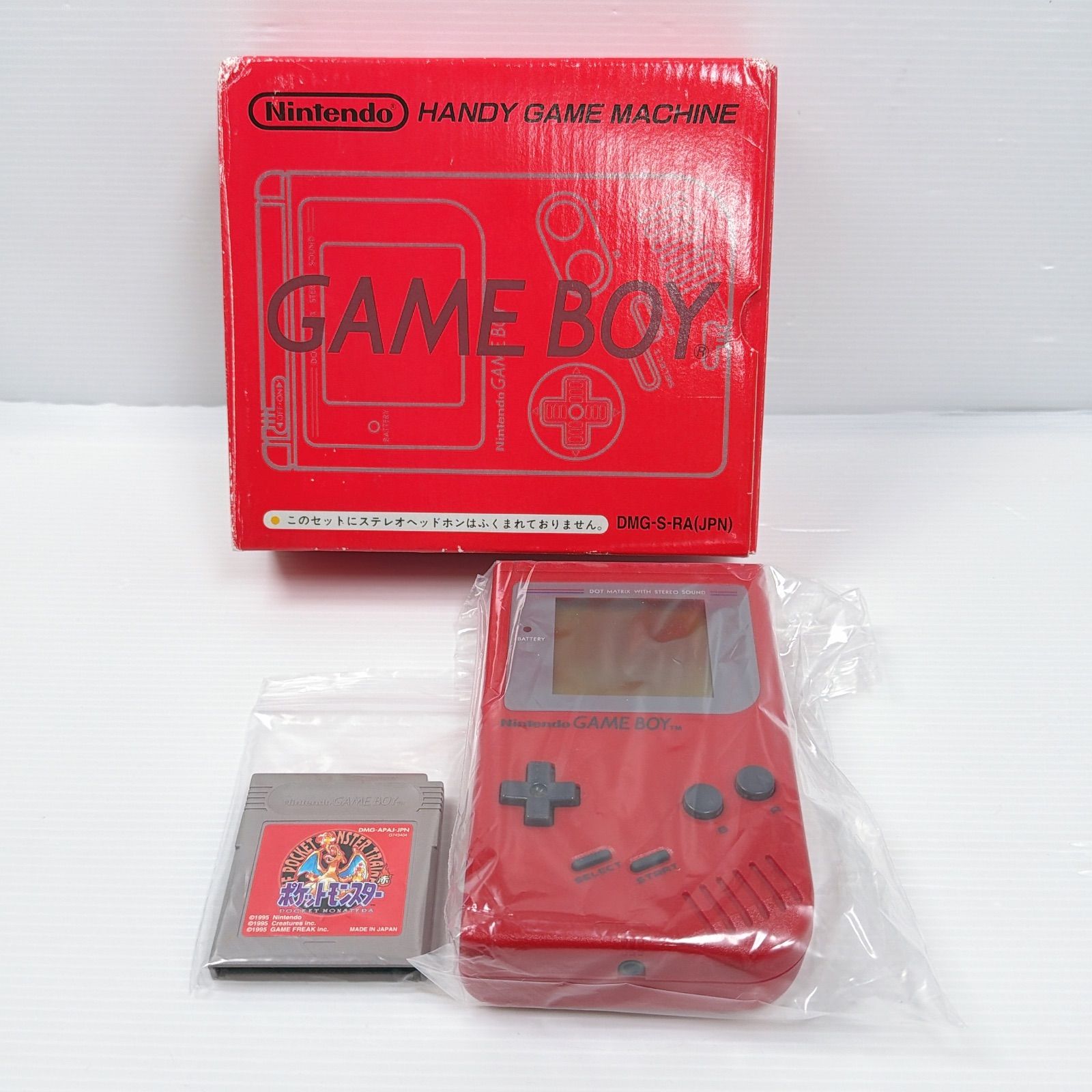 美品 ゲームボーイブロス レッド ポケットモンスター 赤 付き 初代
