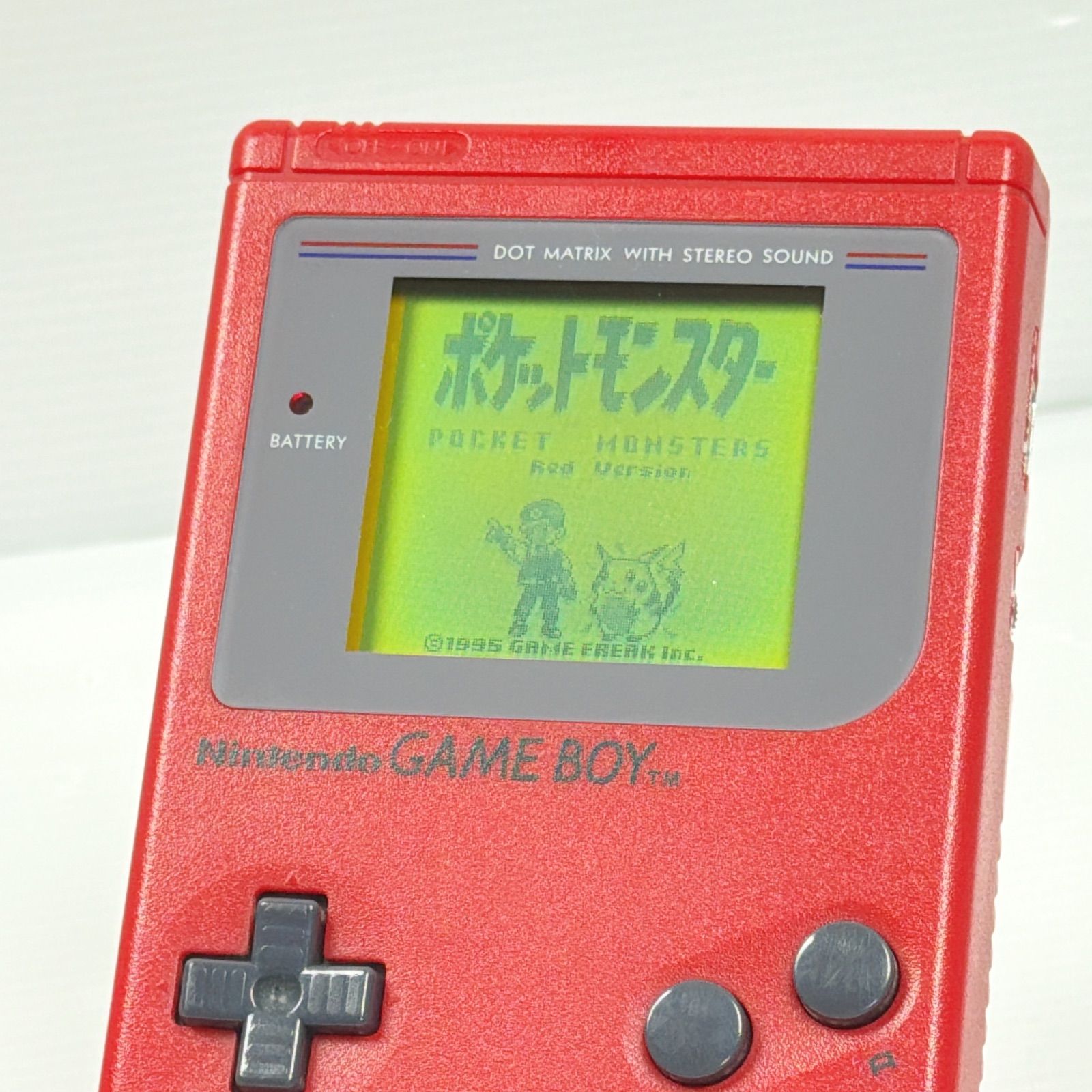 美品 ゲームボーイブロス レッド ポケットモンスター 赤 付き 初代
