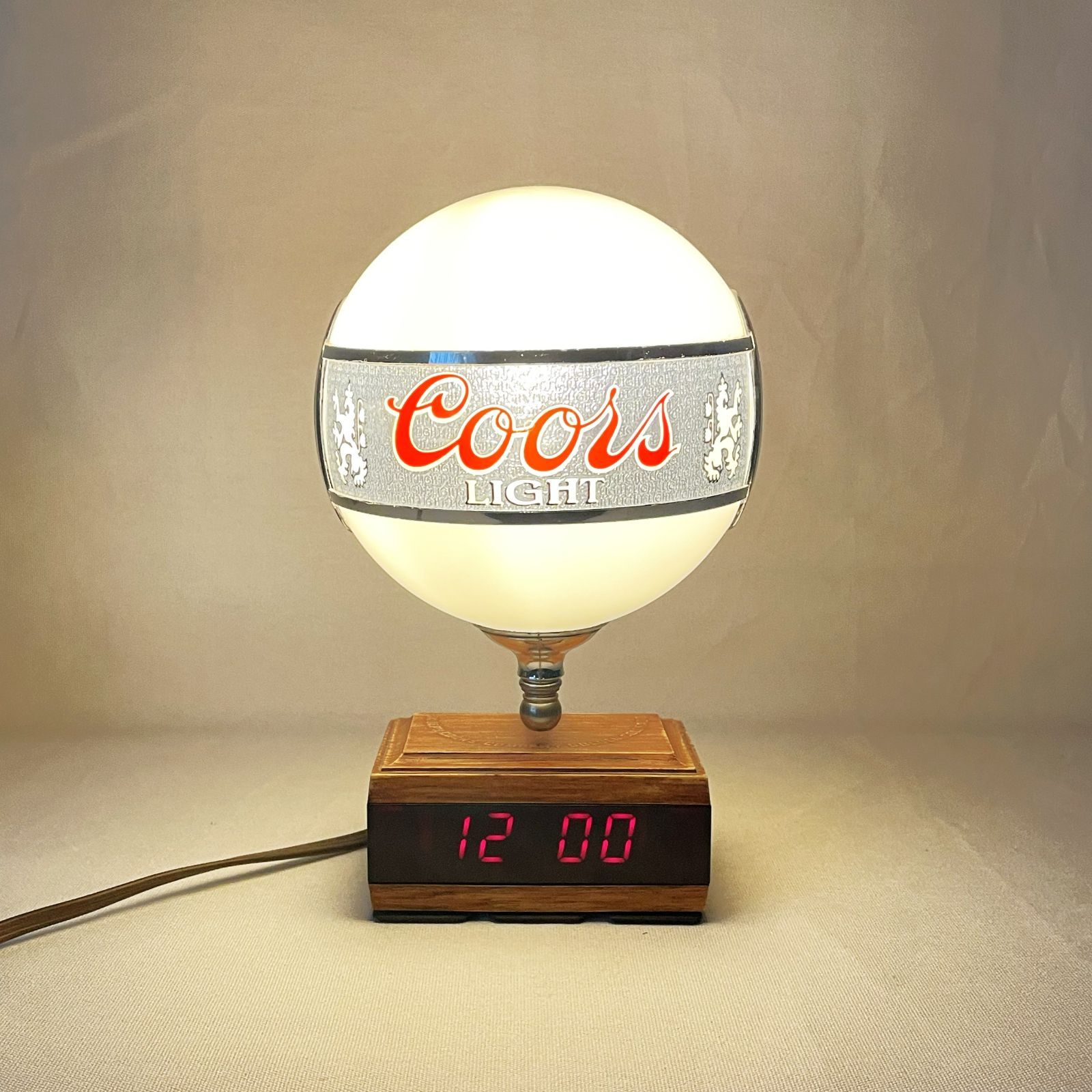 80s Coors Lighted Bar Lamp with Clock Base クアーズ ランプ 80年代