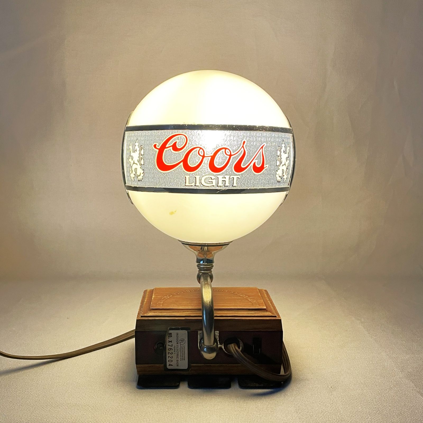 80s Coors Lighted Bar Lamp with Clock Base クアーズ ランプ 80年代