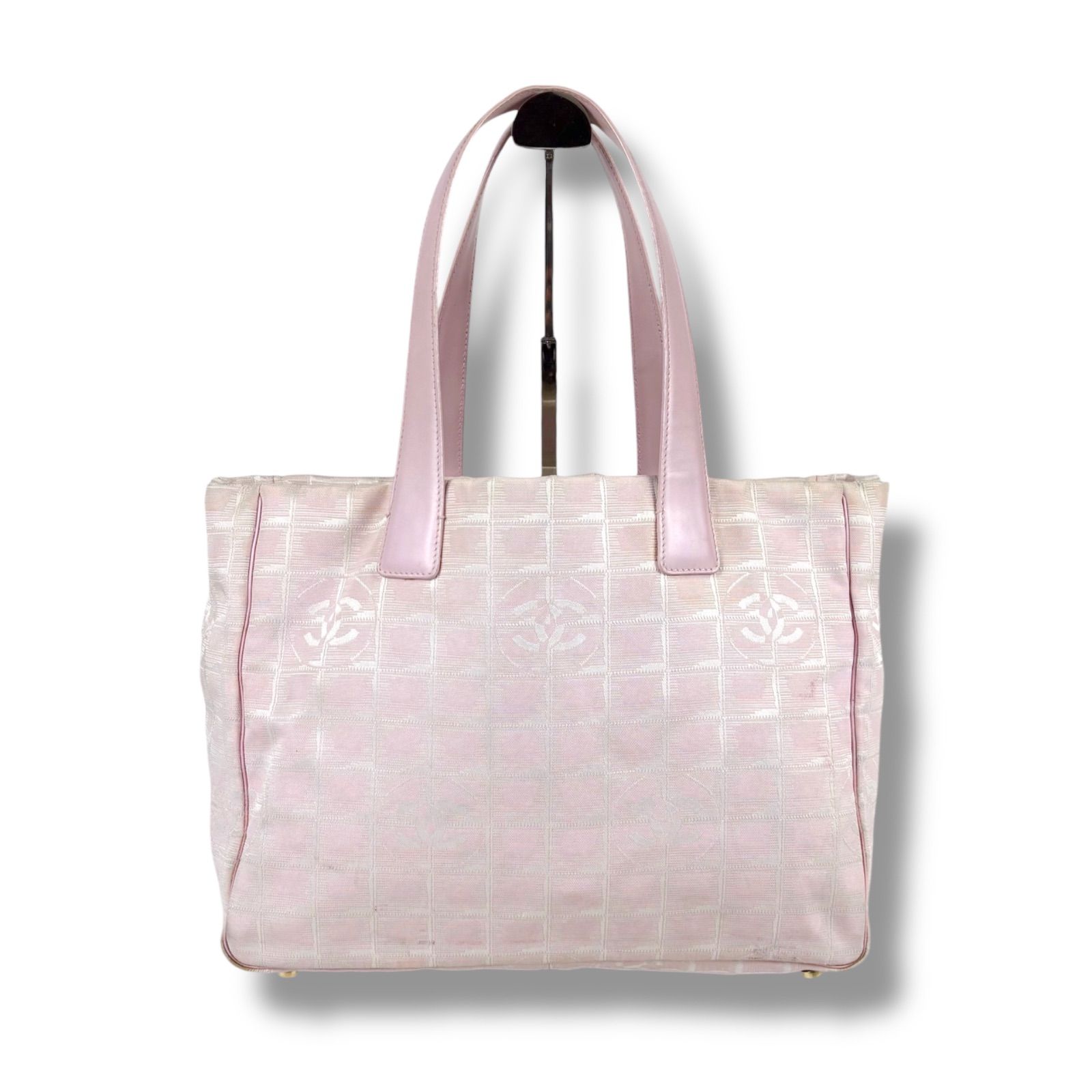 シャネル CHANEL ニュートラベルライン トートバッグ ピンク ナイロン