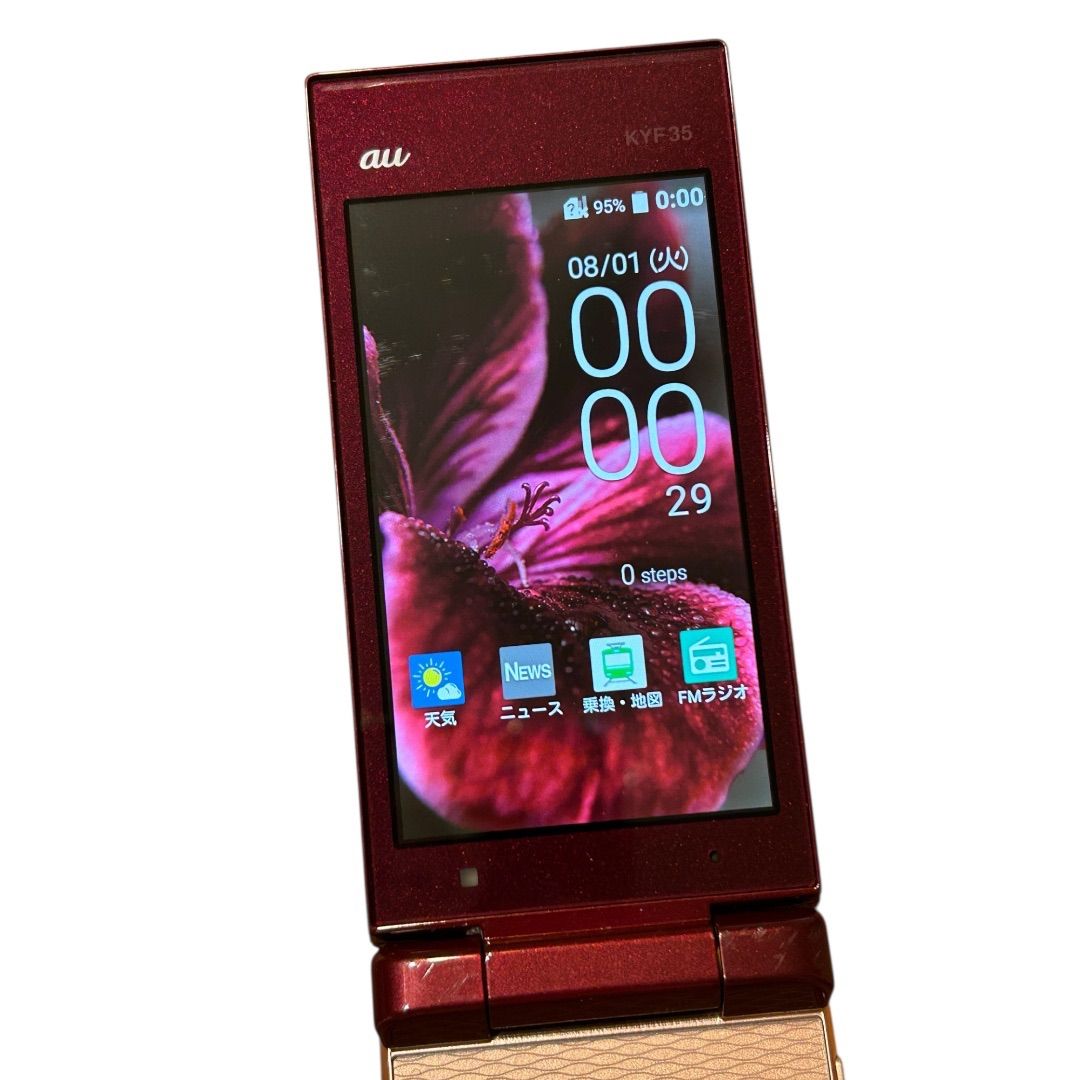 au MARVERA KYF35 ワインレッド 中古品 A110 - メルカリ