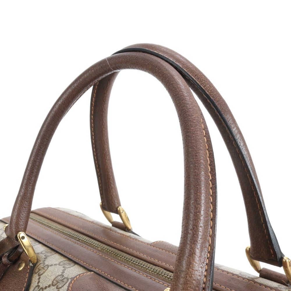 美品 グッチ GGスプリーム シェリー ライン レザー ボストン バッグ